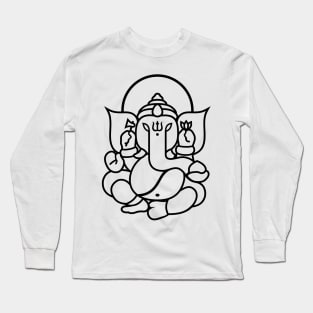 Ganesh Ganesa Ganapati Elephant 3 (black) Long Sleeve T-Shirt